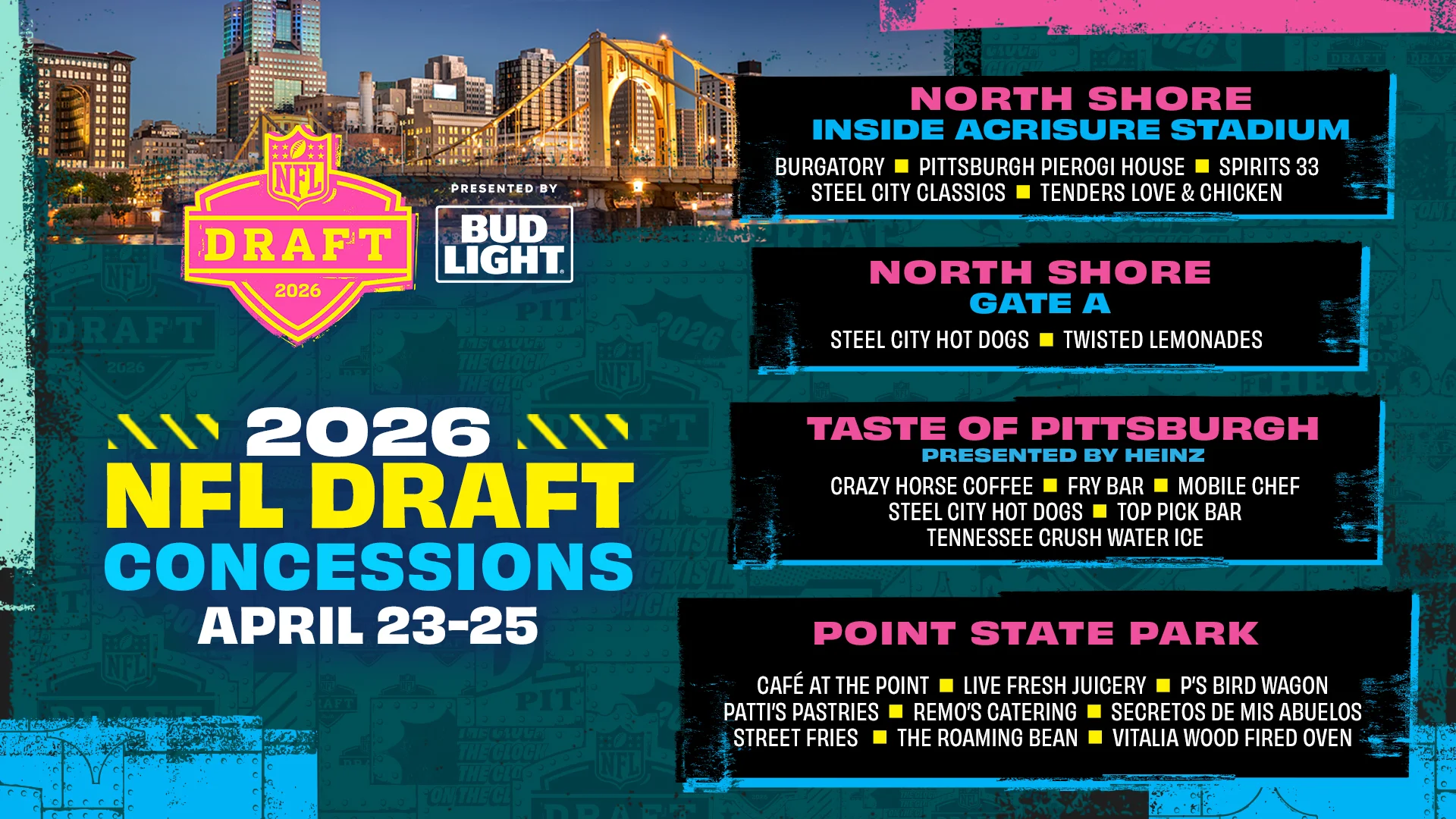 2026 NFL Draft Concessions April 23-25 - Patti's Pastries at Point State Park